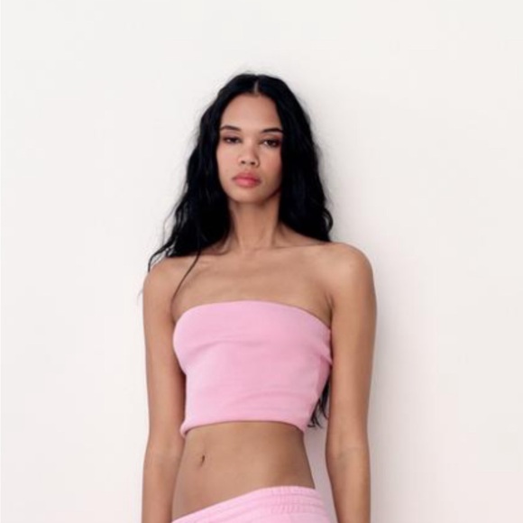 Zara Pink Bandeau Top - Picture 2 of 3